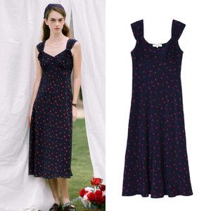 NWT Simple Retro Adriana Waist-skimming French Tank Dress M navy blue